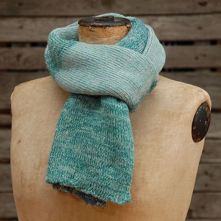 Pletená šála Marlen s melírovými pruhy tyrkysová