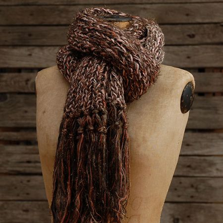 Ručně pletená šála Marlen v hnědém melíru