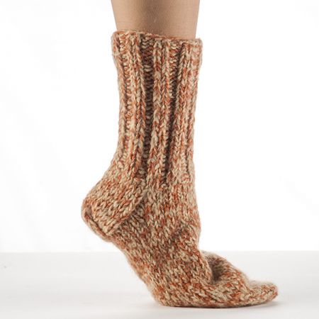 Ručně pletené ponožky MarLen béžovooranžové