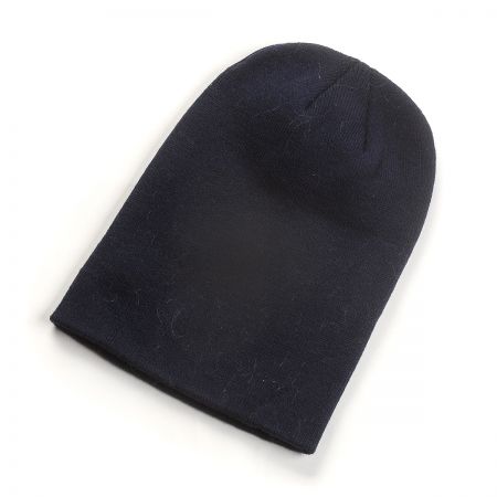 Čepice žebrový vzor unisex tm.modrá