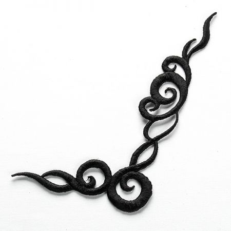 Aplikace ornament nažehlovací černá