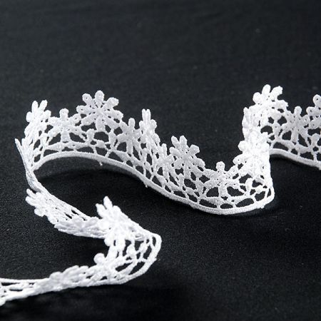 Krajka lem vzdušná vzor hvězdička bílá