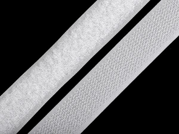 Suchý zip 30mm háček + plyš bílý
