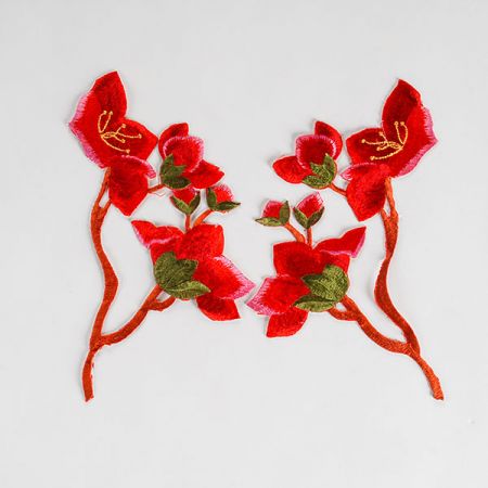 Květinová aplikace zažehlovací růže 24x12cm